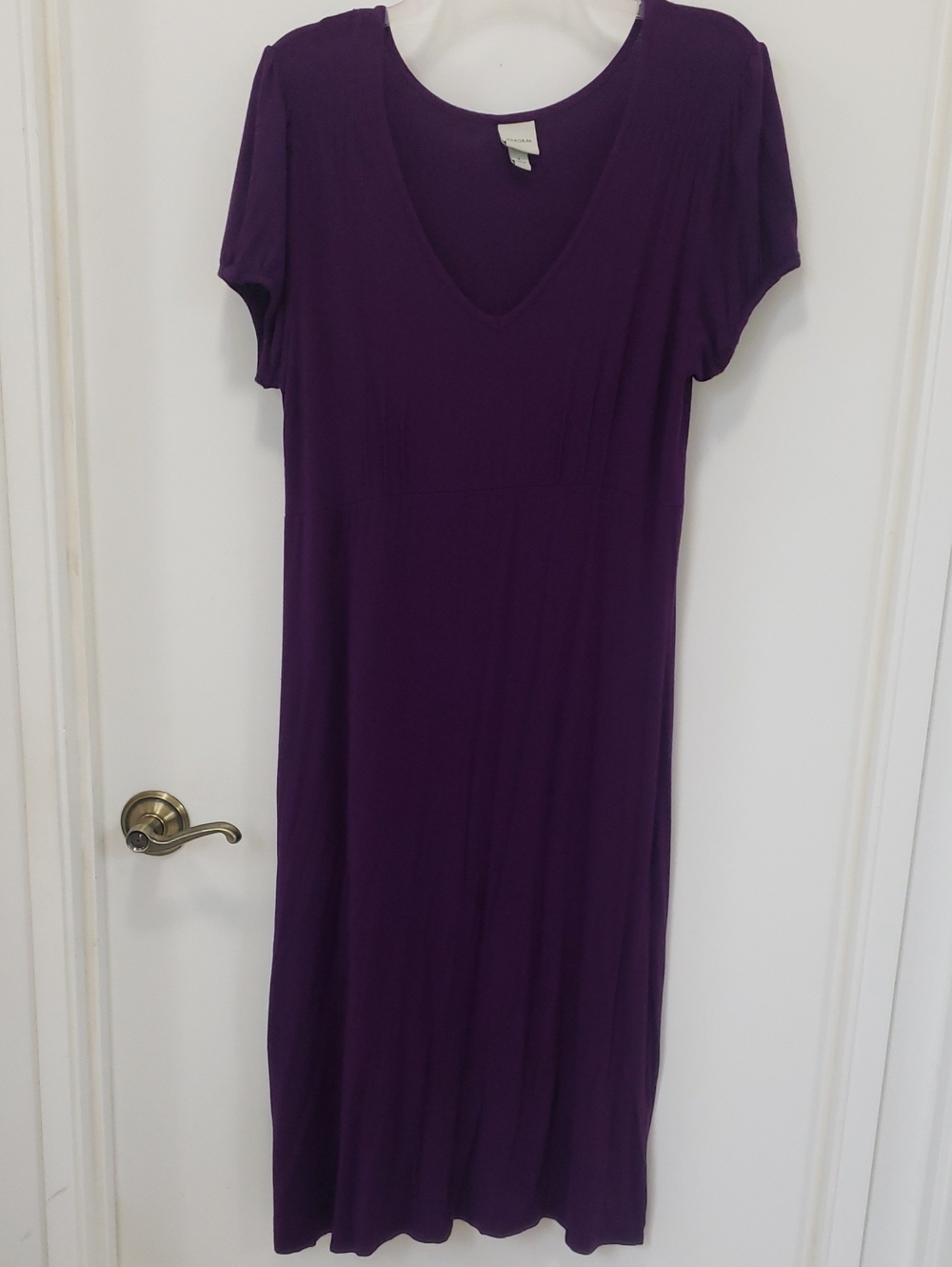 〰️Merona〰️ Eggplant Empire Waist Short Sleeve Midi Dress L